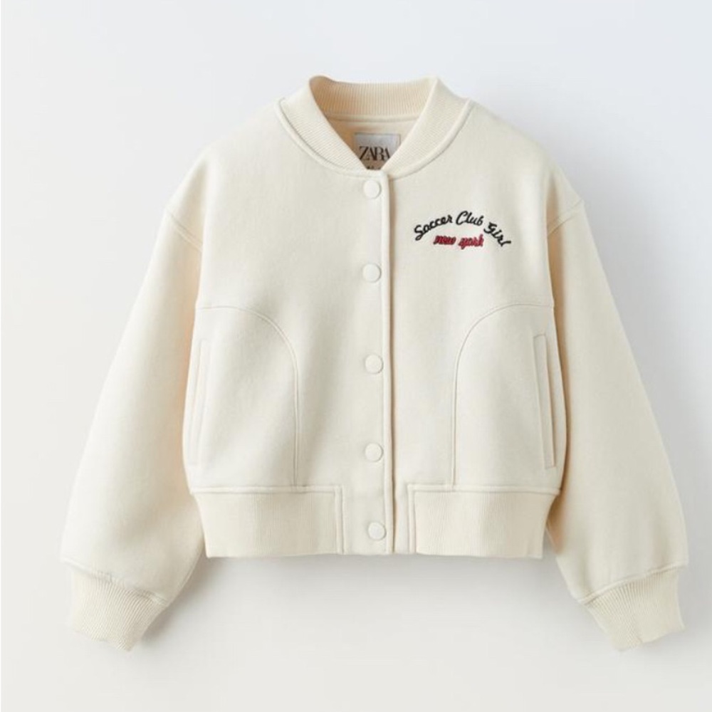ZARA - Kids cream-colored bomber jacket